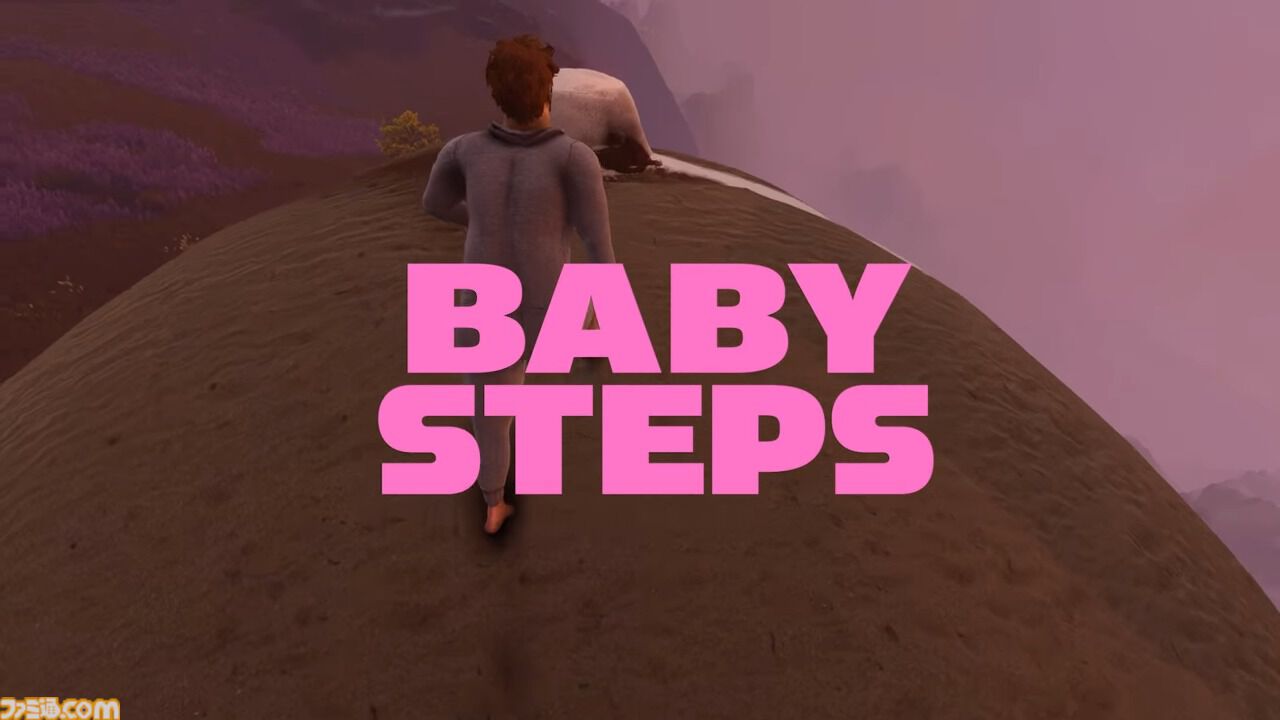 『Baby Steps』には“母乳の滑り台”がある。謎の突起から湧き出る乳に流される情けない映像公開。“壺おじ”開発による無職主人公のよちよち歩きゲー