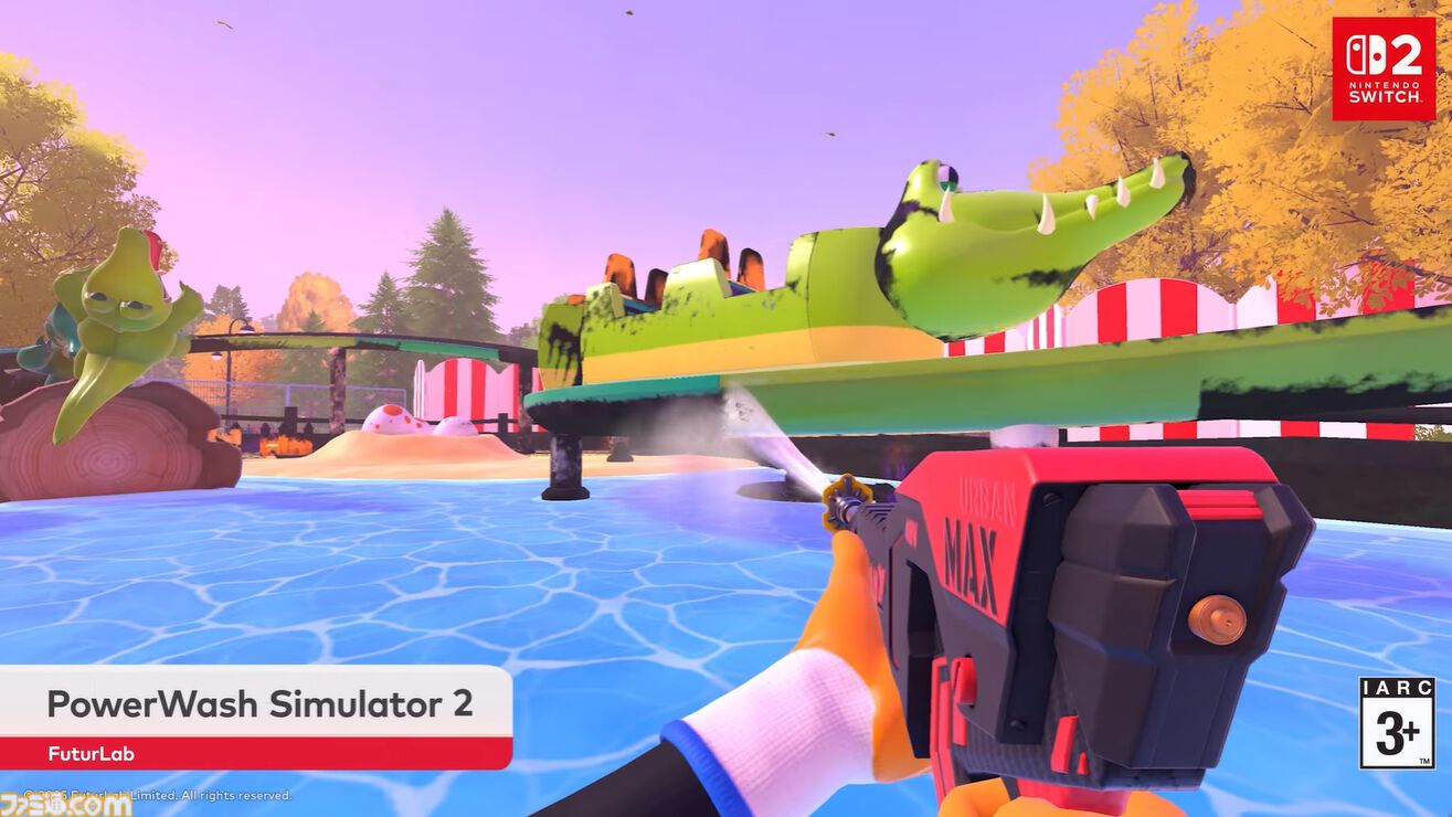 『パワーウォッシュ シミュレーター2』がSwitch2で2025年秋配信。画面分割で2人協力プレイが可能、オンラインなら4人まで。猫もなでられる【Nintendo Direct】
