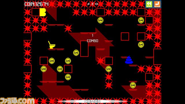 『ウンコテクニカ』ウンコを便器に導くシンプルゲーム。感動ストーリーや魅力的なキャラは一切なし。硬派な高難度ウンコアクション体験版が配信