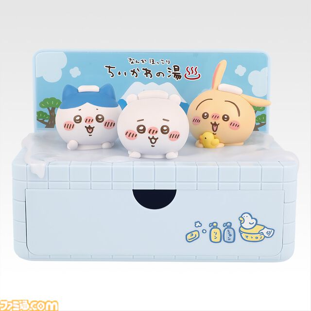 『ちいかわ』銭湯デザインの一番くじが本日（9/19）発売。ハチワレたちのかわいい番台フィギュア、選べる牛乳瓶グラスも