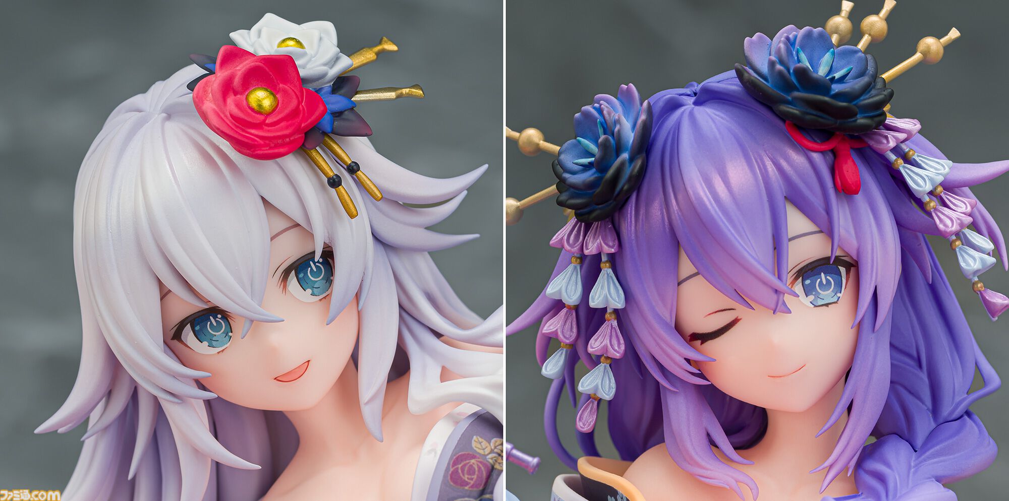 ネプテューヌ』和服姿のパープルハート＆ブラックハートのフィギュアが