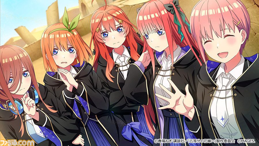 五等分のプリンセス ～幻想と深淵と魔法学院～　五つ子と風太郎の缶バッジ　全6個 五等分のプリンセス ～幻想と深淵と魔法学院～』五つ子たちを