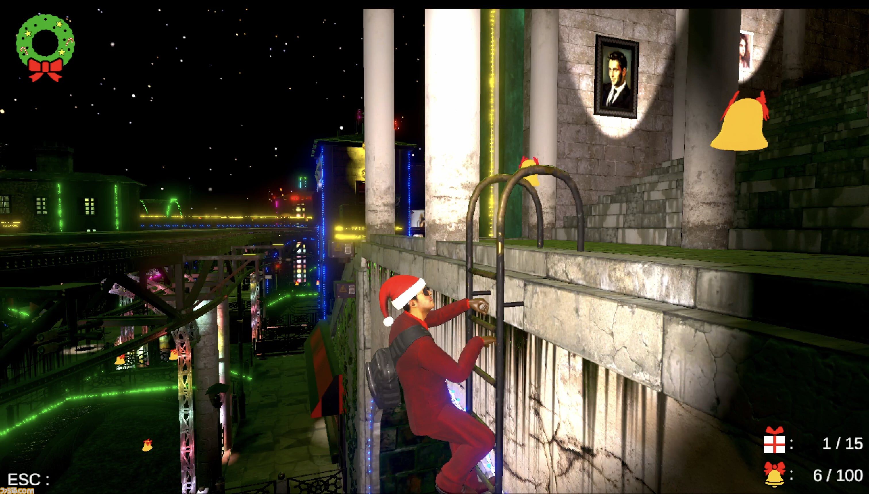 強面サンタのステルスアクション『サンタさんの悩み事』Steamで12月配信。警察に捕まらないようにプレゼントを届ける