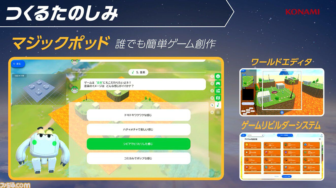 コナミが『ワイワイワールド Craft（仮）』を発表。ユーザーが