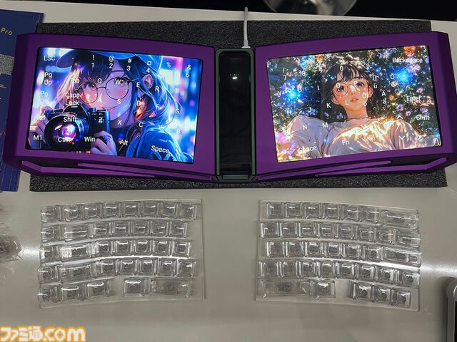 キー背面にIPS液晶を配置。映像・画像を表示できるキーボード“DS Pixel Pro”登場。Android OSとディスプレイを搭載したおしゃれスピーカーも展示中