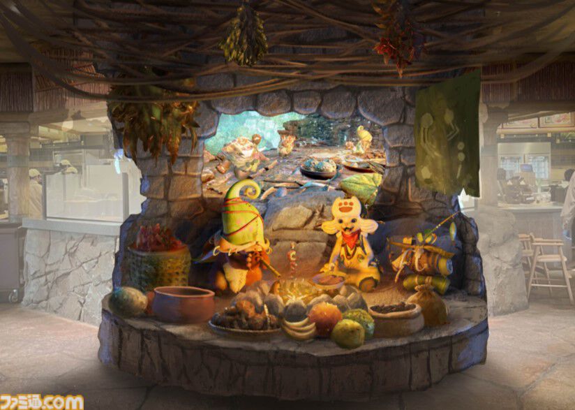 【USJ】『モンハンワイルズ』モリバーのアジトを再現したレストランが11月19日より登場。食事の誘いの盛り合わせや焚き火料理が味わえる