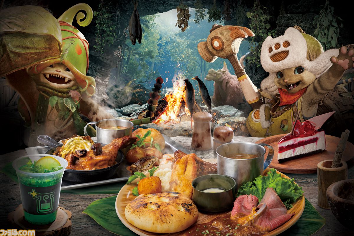 【USJ】『モンハンワイルズ』モリバーのアジトを再現したレストランが11月19日より登場。食事の誘いの盛り合わせや焚き火料理が味わえる