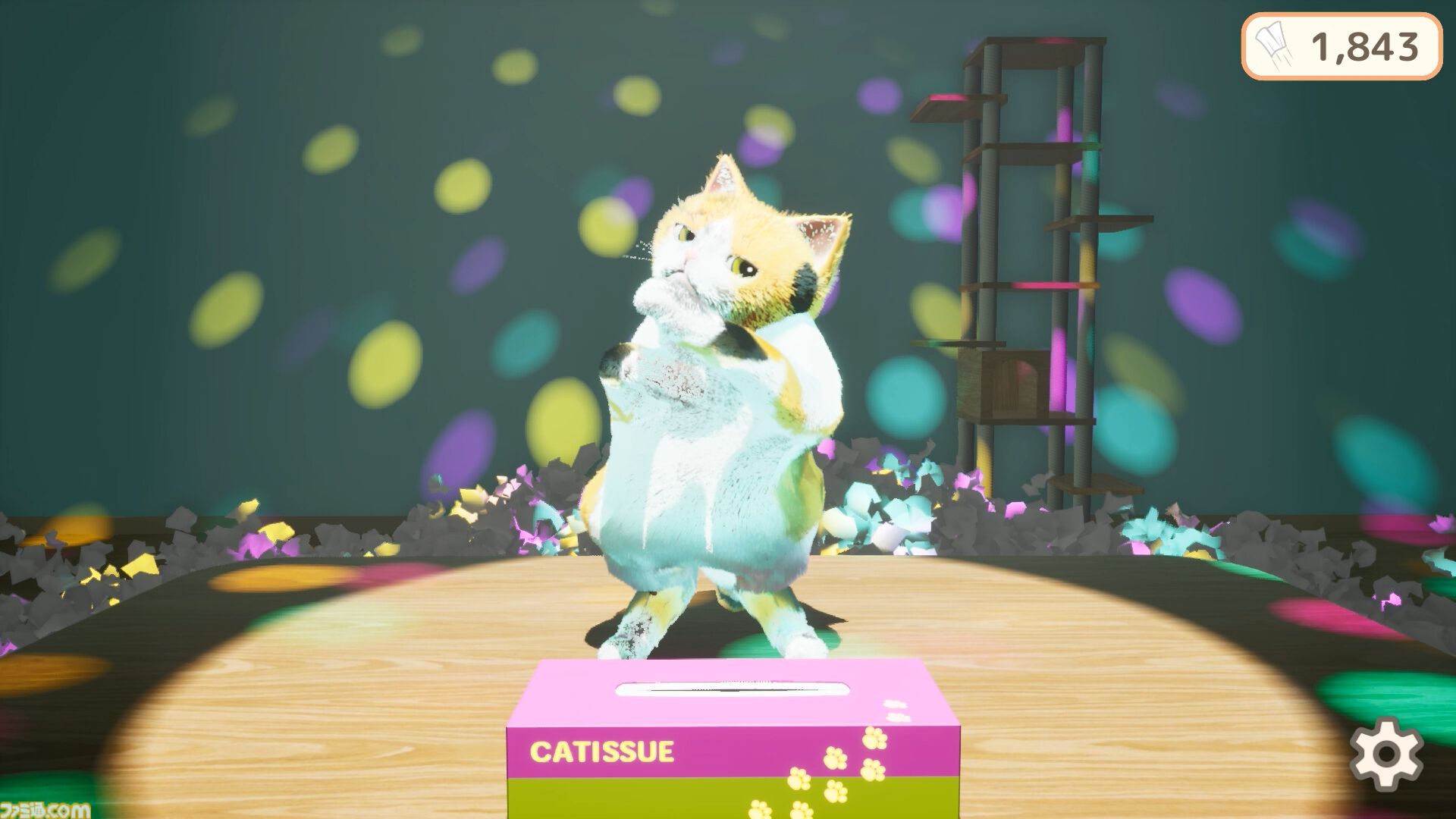 『ねこティッシュ』猫がティッシュをまき散らすシュール癒やし系クリッカーゲーム。ある条件で“猫ミーム”のオマージュも。10月7日にSteamほかで配信開始
