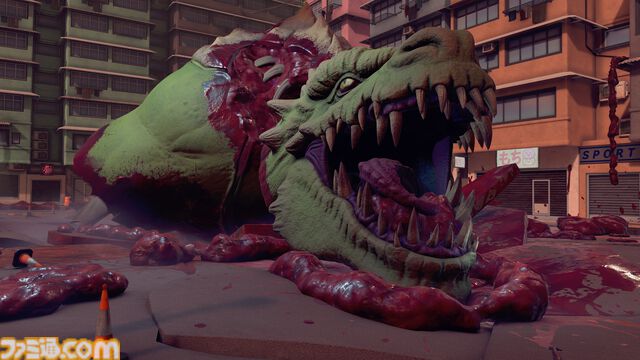 『怪獣クリーナー』巨大怪獣の死骸お掃除シム。放射能漏出、爆発する臓器など危険に満ちた巨体をスライス、吸引、高圧洗浄