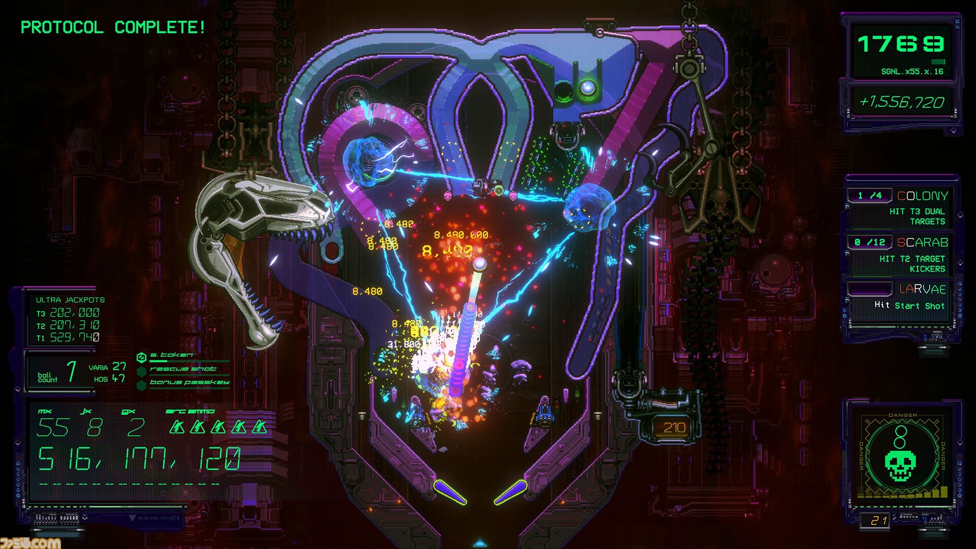 サイバーでオカルティックな悪魔的ピンボール『XENOTILT』Switch