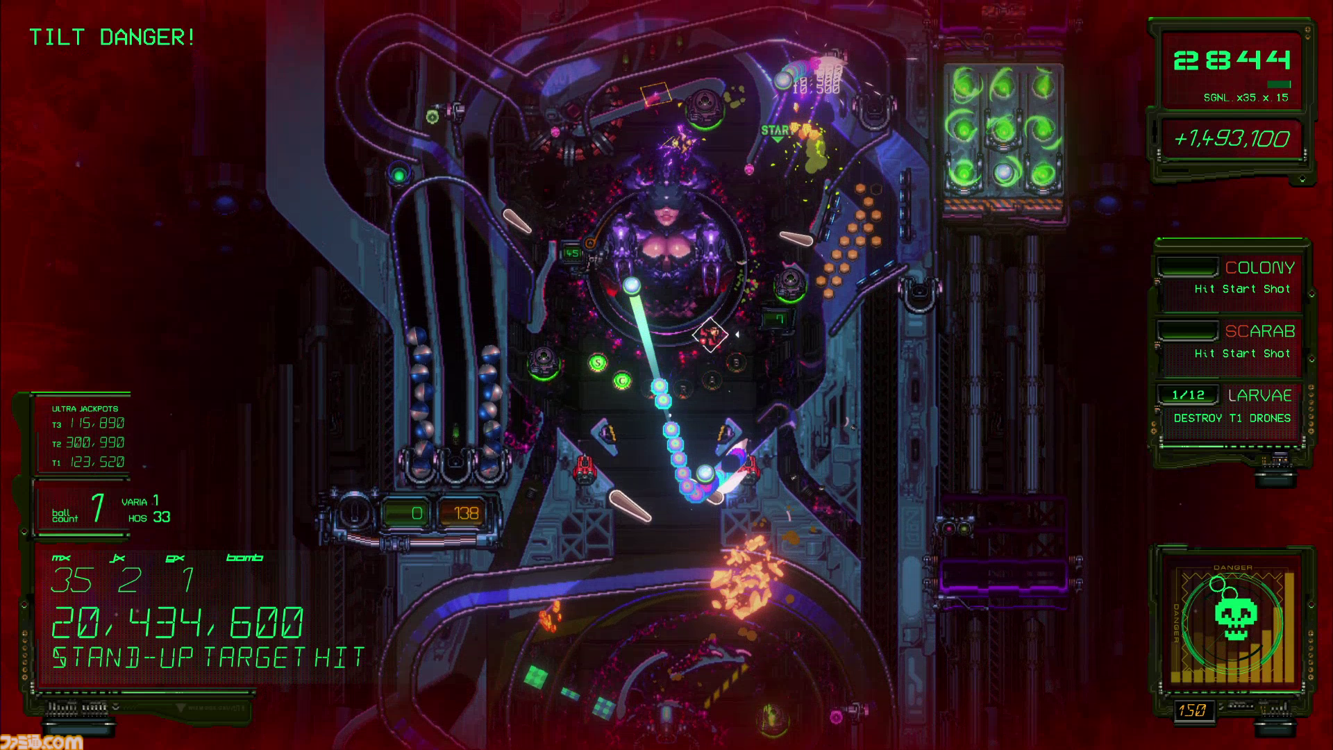 サイバーでオカルティックな悪魔的ピンボール『XENOTILT』Switch