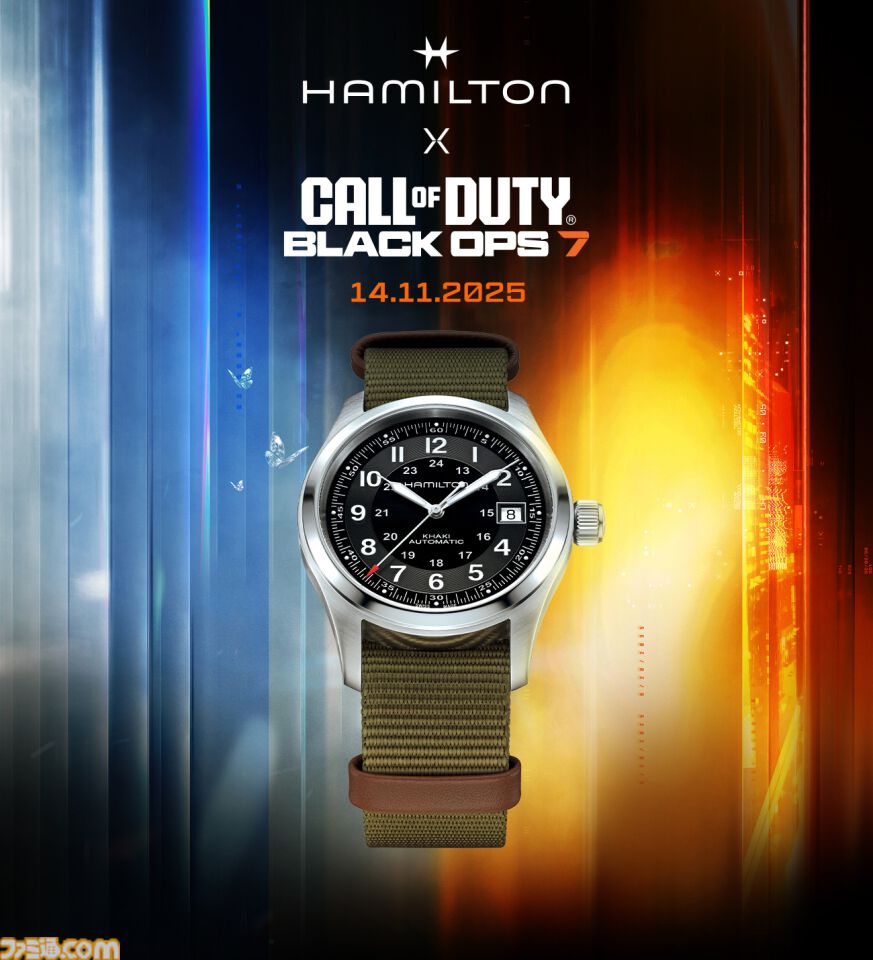 『CoD』がハミルトンとコラボ。限定5000本の腕時計“カーキ フィールド オート”が11月14日発売。苛烈な戦場にも映える兵士のための限定デザイン