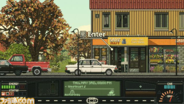 『Keep Driving』ヒッチハイカーと旅するドライブRPGが日本語対応。愛車とともに2000年代初頭のピクセルアート世界をノスタルジックに巡る