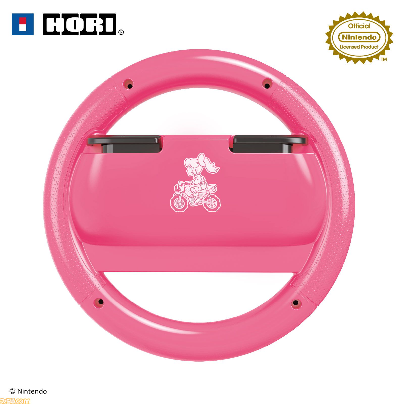 『マリオカート ワールド』をドライブ感覚で楽しめるハンドルアタッチメントがホリより発売。マリオ、ルイージ、ピーチ、ヨッシーの4種がラインアップ