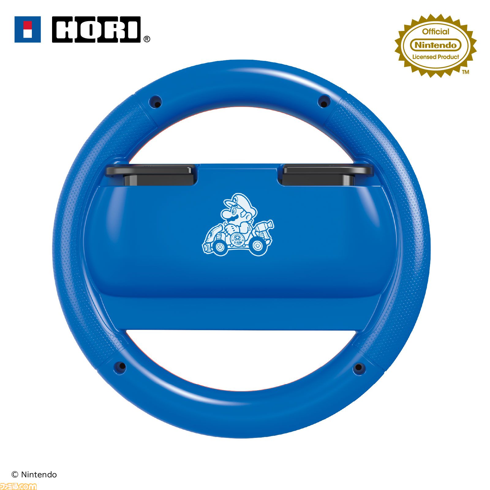 『マリオカート ワールド』をドライブ感覚で楽しめるハンドルアタッチメントがホリより発売。マリオ、ルイージ、ピーチ、ヨッシーの4種がラインアップ