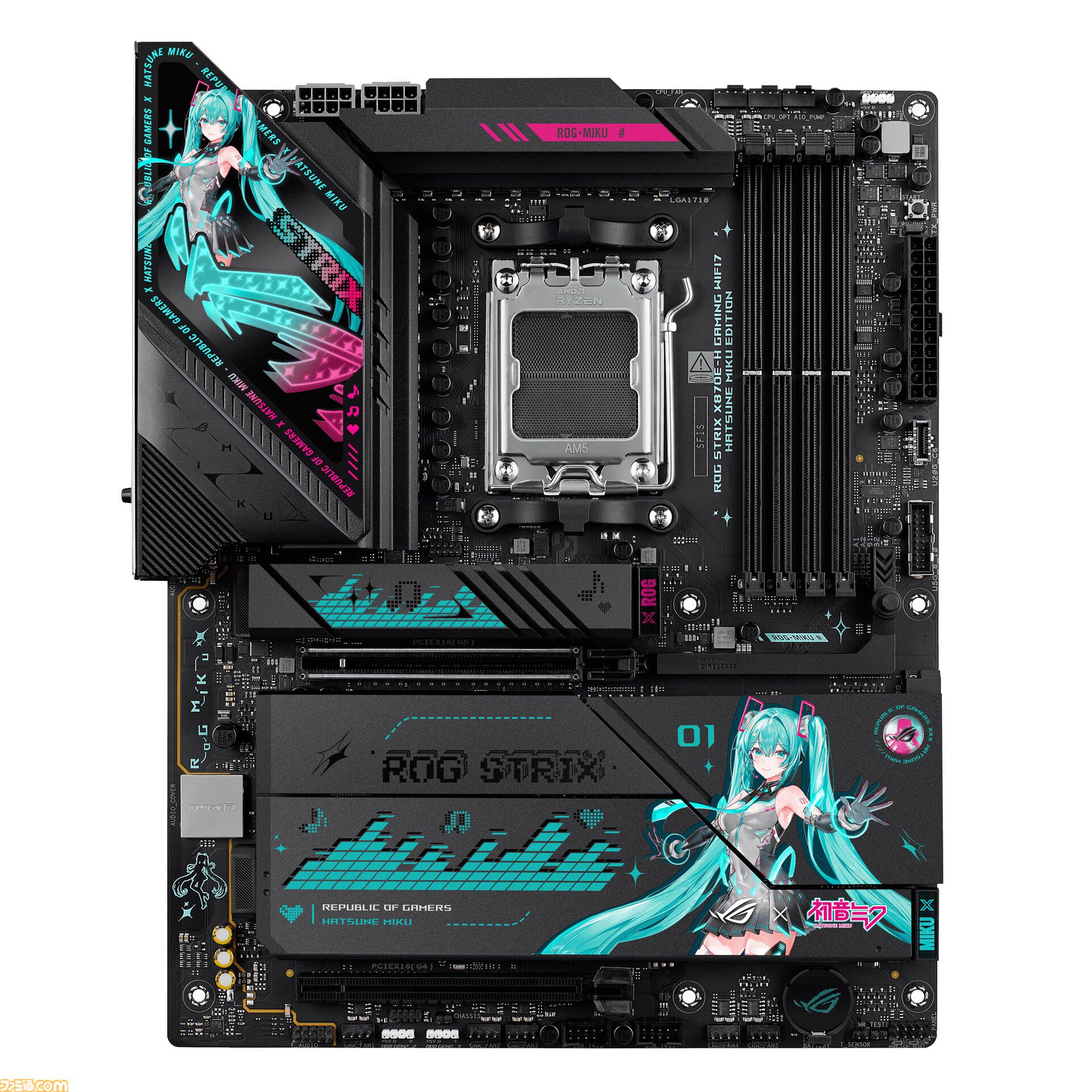 初音ミク ✕ ASUSコラボのゲーミングPCパーツの発売が決定。ミクのイラストやイメージカラーを採用した、スタイリッシュなパーツが多数ラインアップ。“TUF Gaming × 初音ミク”の再販も