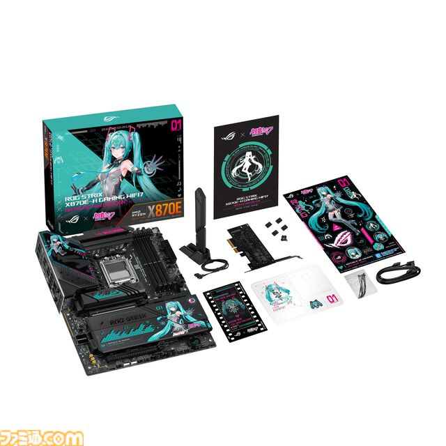 初音ミク ✕ ASUSコラボのゲーミングPCパーツの発売が決定。ミクのイラストやイメージカラーを採用した、スタイリッシュなパーツが多数ラインアップ。“TUF Gaming × 初音ミク”の再販も