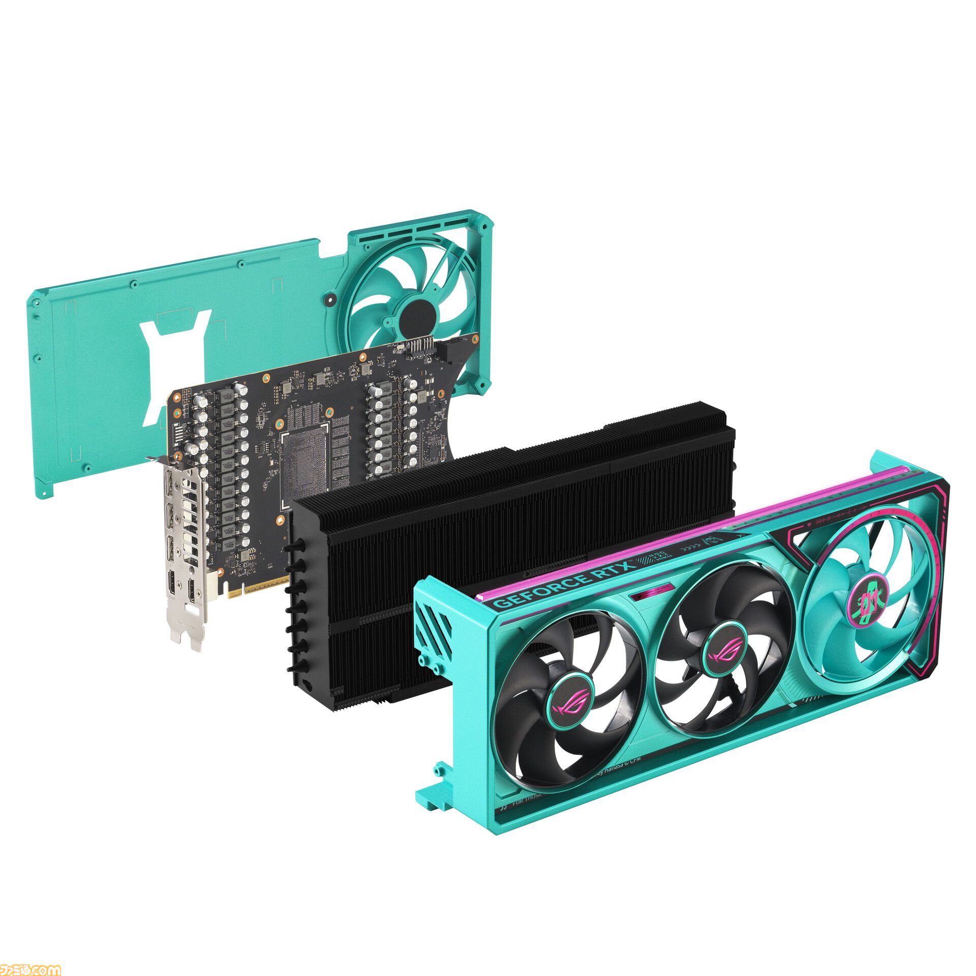 初音ミク ✕ ASUSコラボのゲーミングPCパーツの発売が決定。ミクのイラストやイメージカラーを採用した、スタイリッシュなパーツが多数ラインアップ。“TUF Gaming × 初音ミク”の再販も