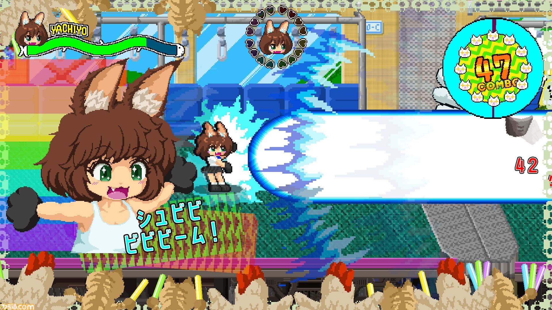 『ネコパワー！やちよ』猫ちゃんといっしょにワルモノ退治。90年代レトロ風のドット絵アクション体験版が公開