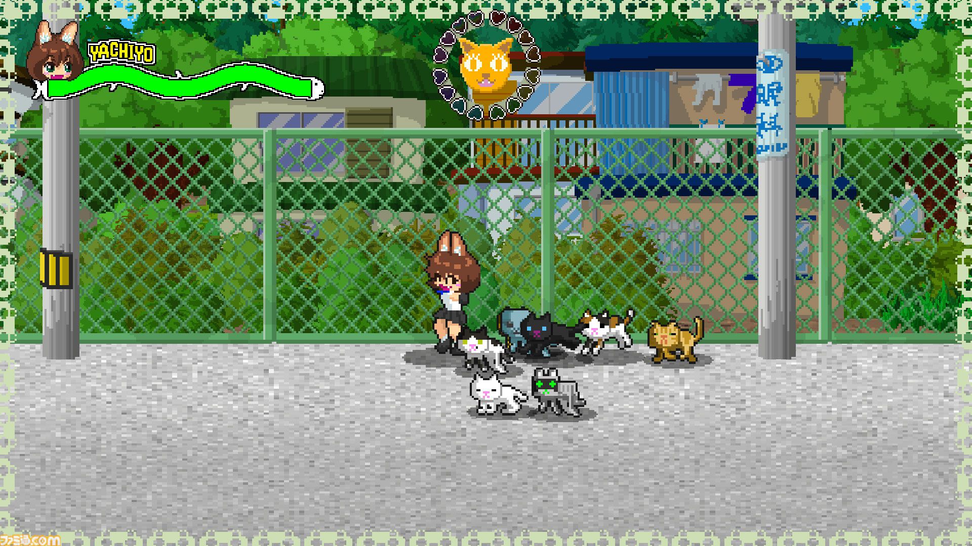 『ネコパワー！やちよ』猫ちゃんといっしょにワルモノ退治。90年代レトロ風のドット絵アクション体験版が公開