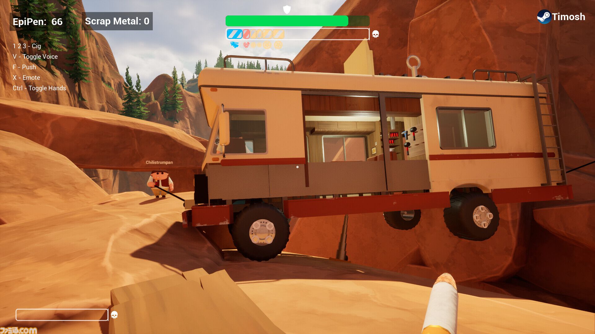 『RV There Yet?』キャンピングカーで渓谷を抜ける超過酷な帰宅サバイバル。絶壁や猛獣だらけの悪路を最大4人で協力運転。10月22日発売
