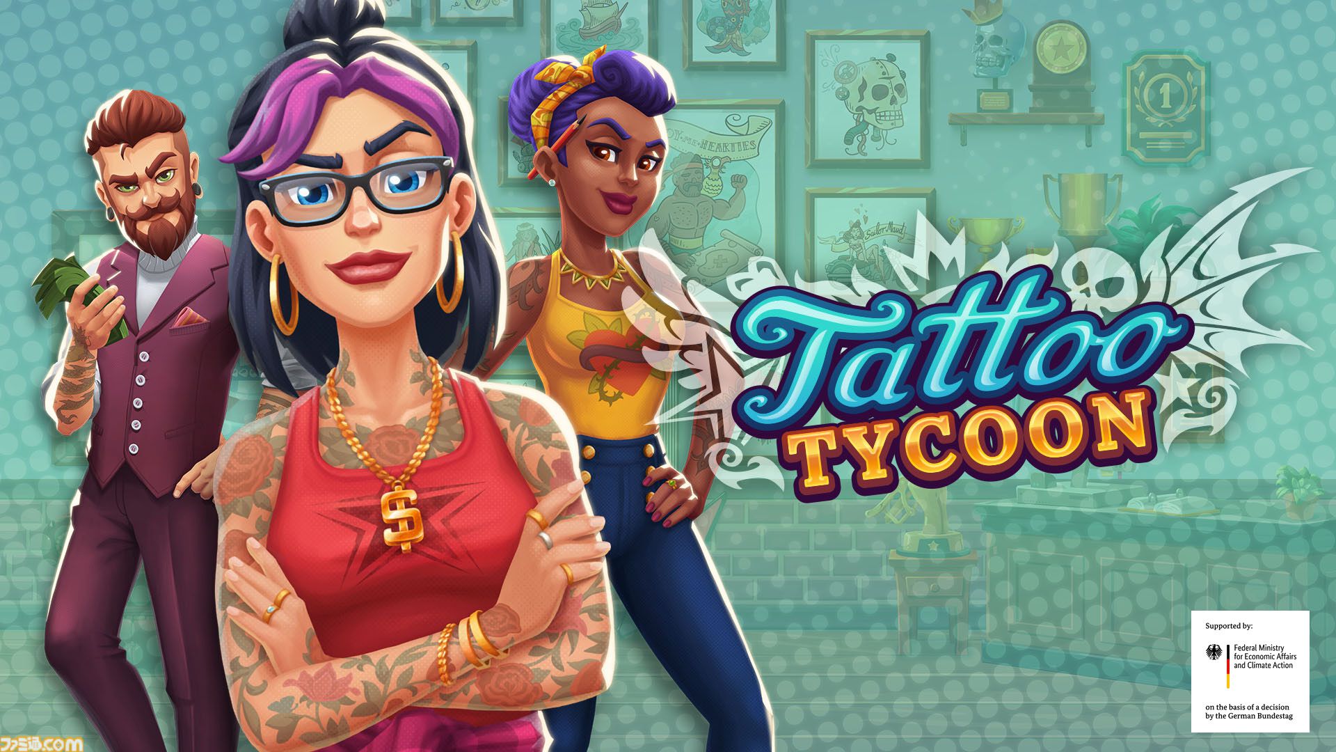 『Tattoo Tycoon』タトゥーショップ経営シミュレーションが本日（10/24）発売。自分好みのショップを展開し、街ゆく人々の心をタトゥーで掴め