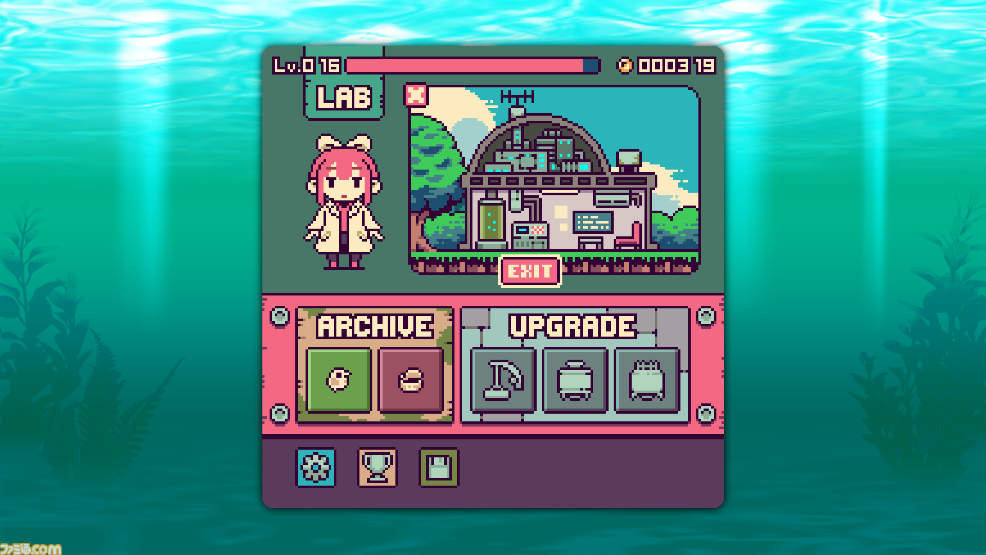 『終末ミジンコラボラトリー』終末世界で働く少女を見守る放置系ゲーム。PCデスクトップ画面の片隅で微生物サンプル集め