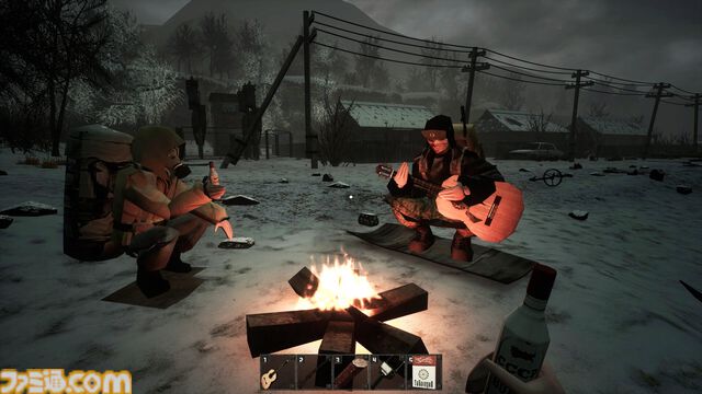 『MISERY』ローポリグラフィックの終末世界サバイバルが本日（10/24）発売。バケモノたちが蔓延る核戦争後の地上。仲間といっしょに物資を集め焚き火を囲う