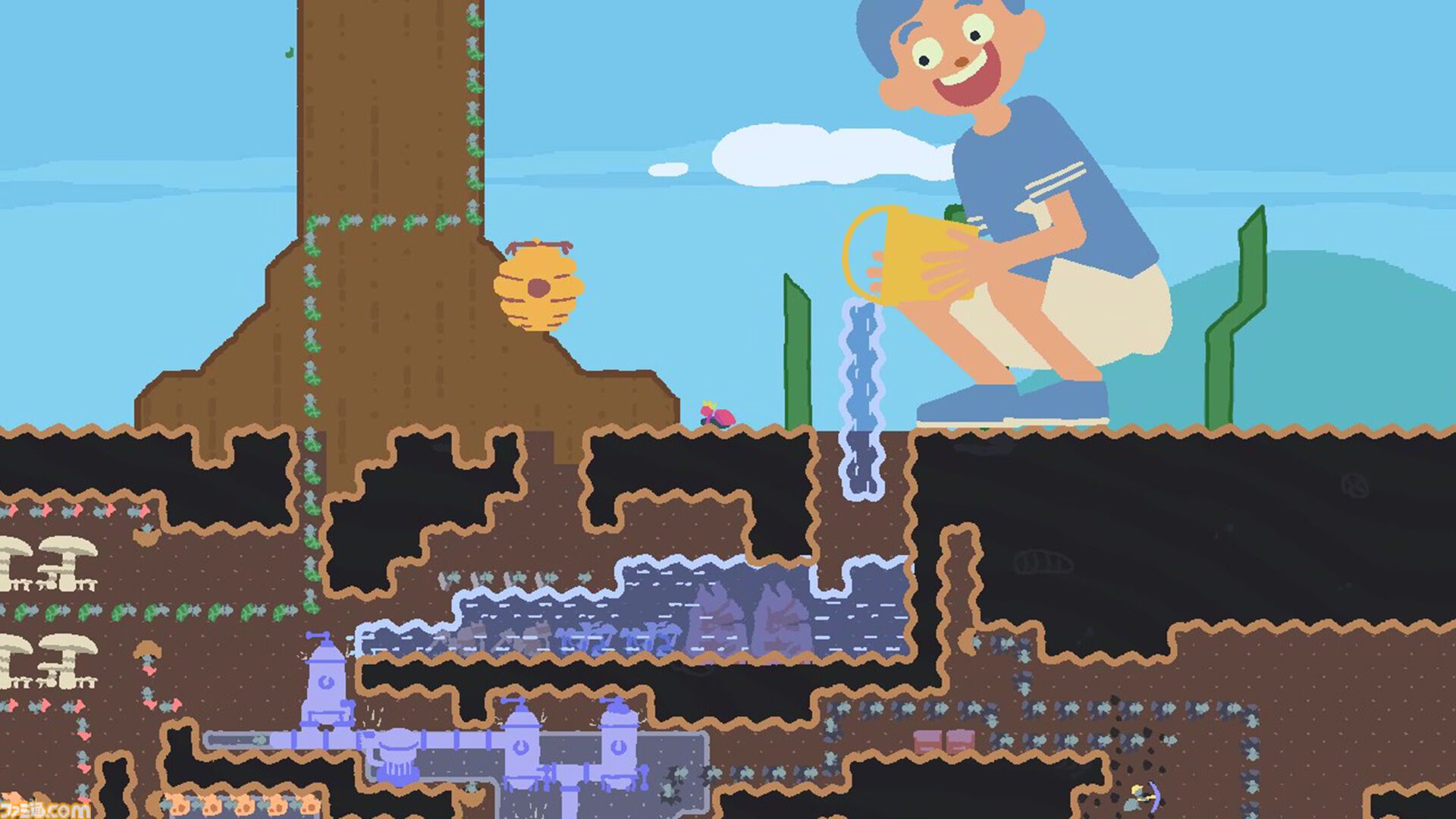 『Factoriant』アリの巣×工場建設ゲームが面白そう。最大の敵は鳥とイタズラ少年、女王アリとして地下に巨大な工場を築け。2026年リリース予定