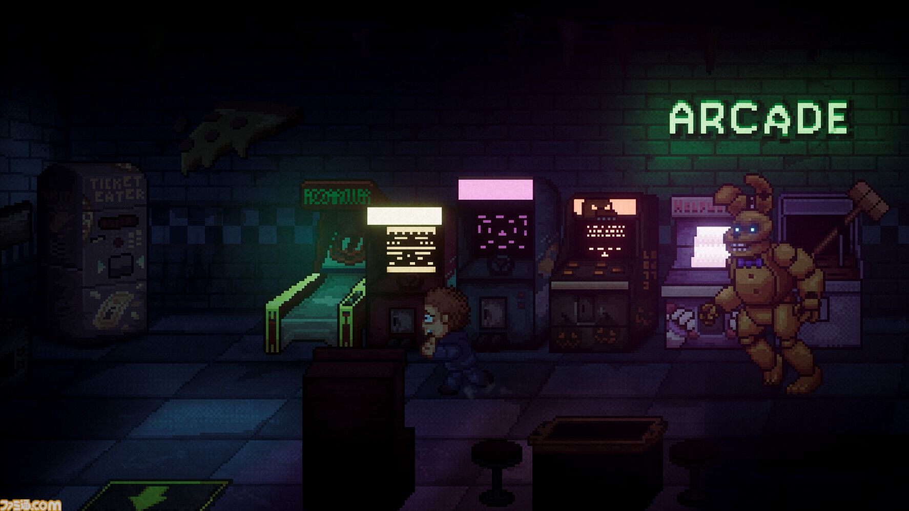 【FNaF】『Five Nights at Freddy's: Into the Pit』が無料配布。アニマトロニクスが徘徊するピザ屋を探索し、恐怖の5夜を生き延びる2Dアドベンチャー