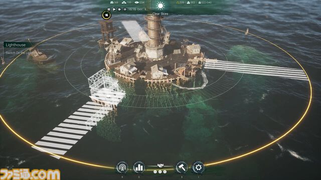 『Drownlight』大洪水に見舞われた世界で都市開発を行うシミュレーションゲームが公開。灯台の光を絶やさずに生存者を集め、闇の脅威を退く
