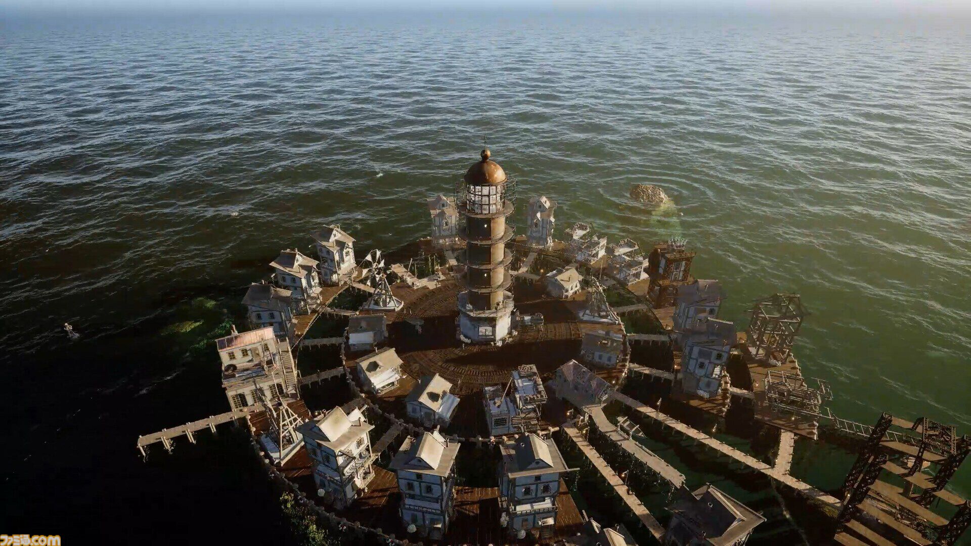 『Drownlight』大洪水に見舞われた世界で都市開発を行うシミュレーションゲームが公開。灯台の光を絶やさずに生存者を集め、闇の脅威を退く