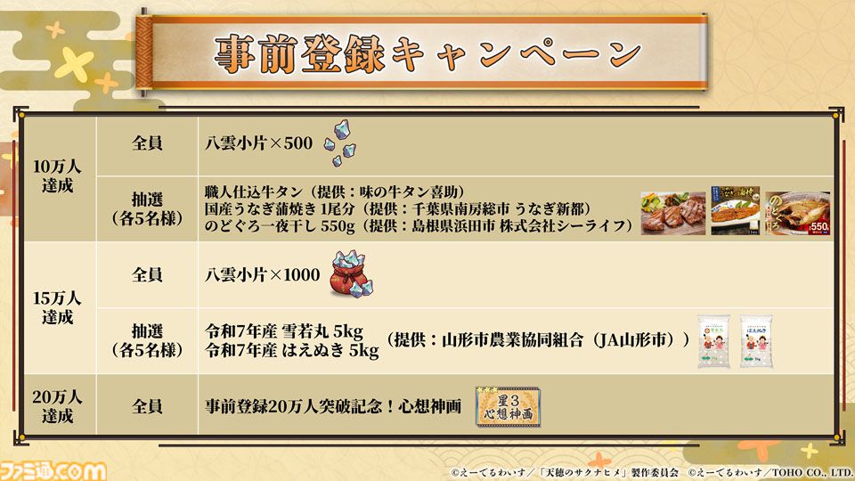 『天穂のサクナヒメ～ヒヌカ巡霊譚～』発表まとめ。スマホ版は2026年2月サービス開始予定、アニメ続編も2026年。コシヒカリや雪若丸、ほしたろうなど、実在の米が多数登場。令和の米騒動、再び