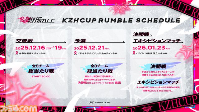【スト6】にじさんじ葛葉主催のリアルイベント“KZHCUP RUMBLE in STREET FIGHTER 6”決定。パシフィコ横浜にて開催