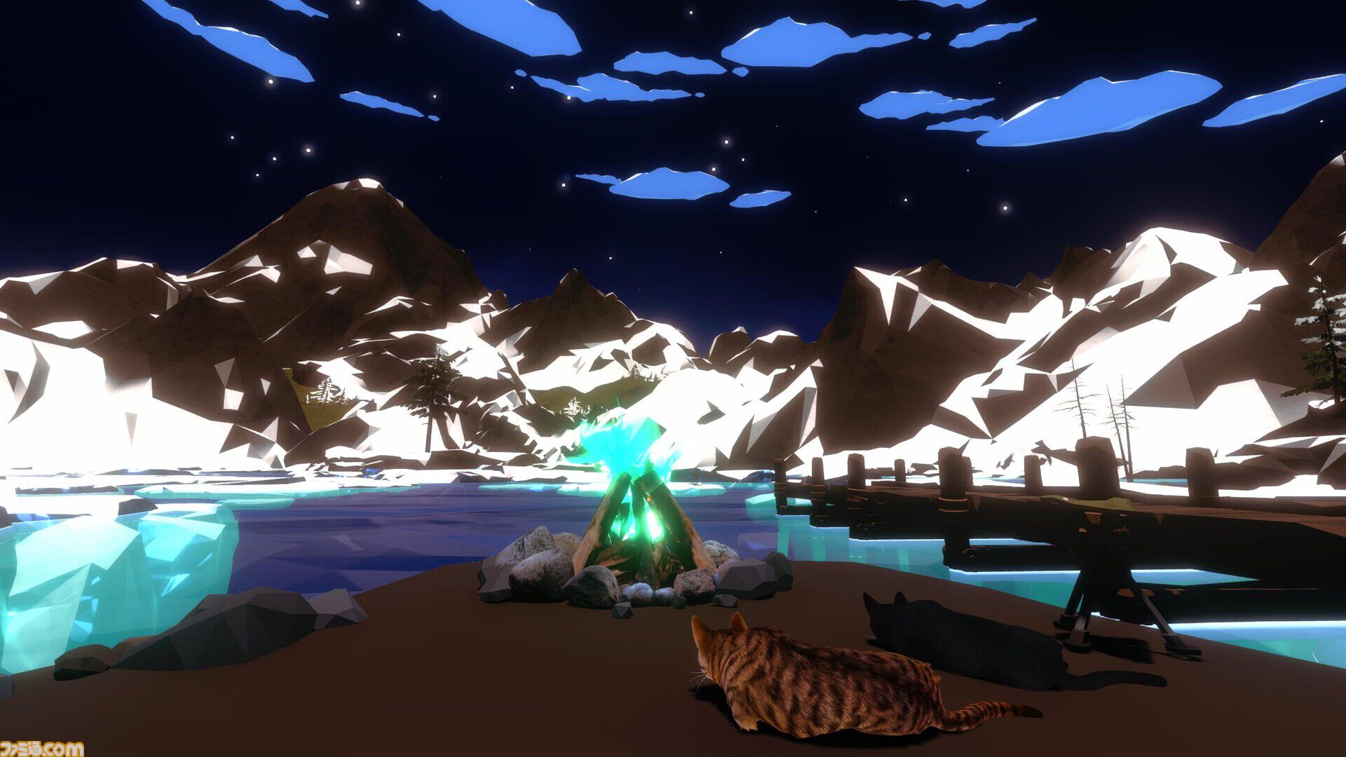 『たき火と猫』クリックやキー入力で火が灯るとネコがやたら集まる。作業のオトモにピッタリなチルい癒し系クリッカーゲームのSteamストアページが公開