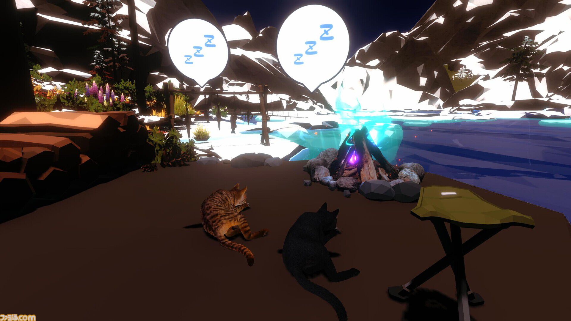 『たき火と猫』クリックやキー入力で火が灯るとネコがやたら集まる。作業のオトモにピッタリなチルい癒し系クリッカーゲームのSteamストアページが公開