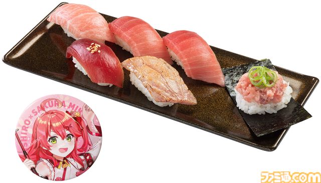 【スシロー】さくらみこ初コラボが11月19日（水）より開催。ピック付きメニュー、缶バッジ付き6貫盛りなど限定特典メニューを展開