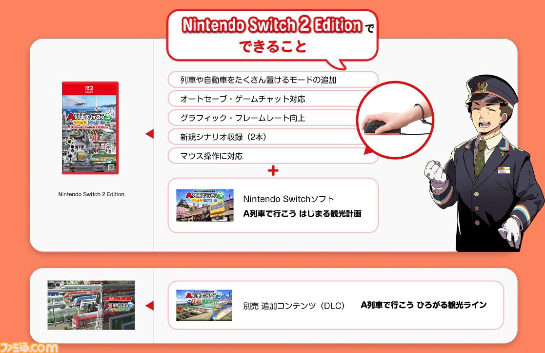 『A列車で行こう はじまる観光計画 Nintendo Switch 2 Edition』12月18日発売。新規シナリオや列車・自動車をたくさん置けるモードを追加して登場