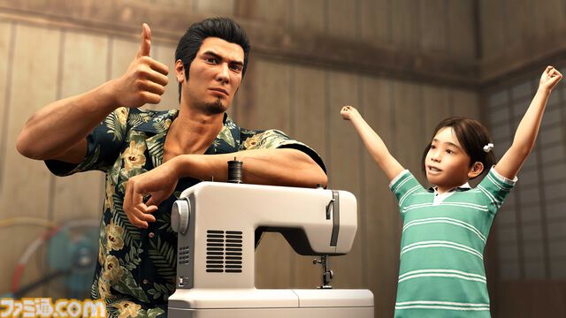 『龍が如く 極3 / 龍が如く3外伝 Dark Ties』桐生がミシンがけに挑戦。アサガオの子どもたちとの交流で“最高のパパ”を目指す