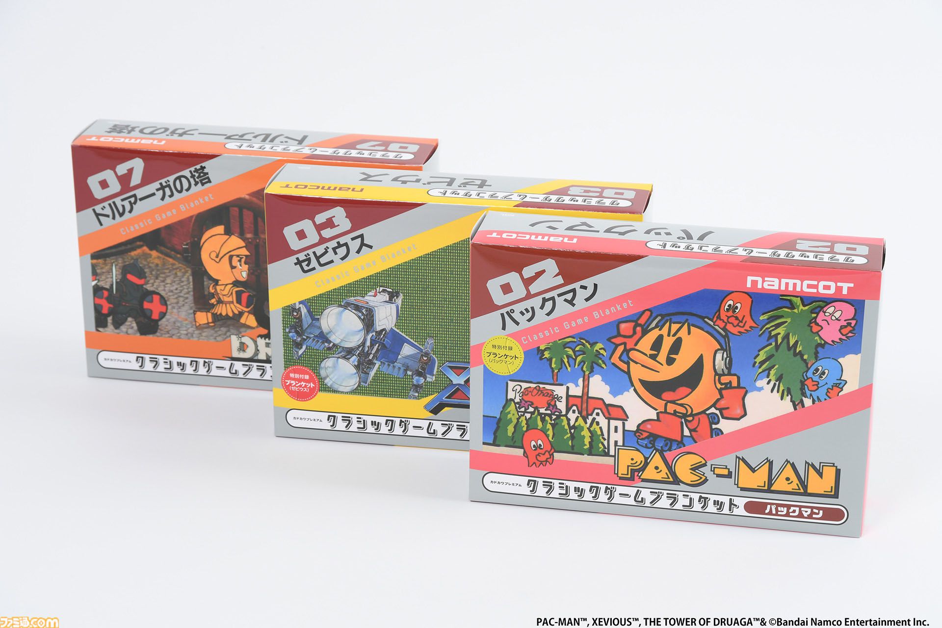 ナムコ 販促物まとめ ゼビウス ドルアーガ パックマン 非売品 店頭POP パックマン』『ゼビウス』『ドルアーガの塔』のパッケージが