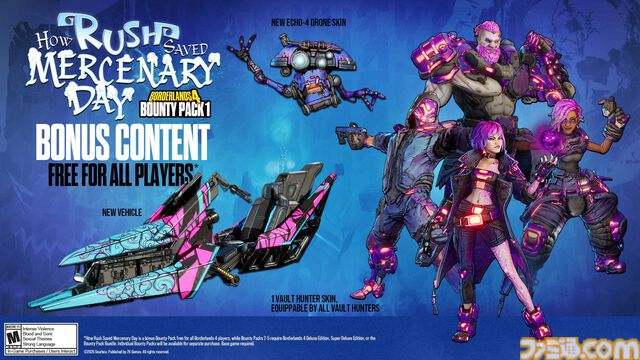 『ボーダーランズ4』DLC“お尋ね者パック1”を無料配信。ラッシュを支援する新ミッション、24種のカスタマイズアイテムが登場