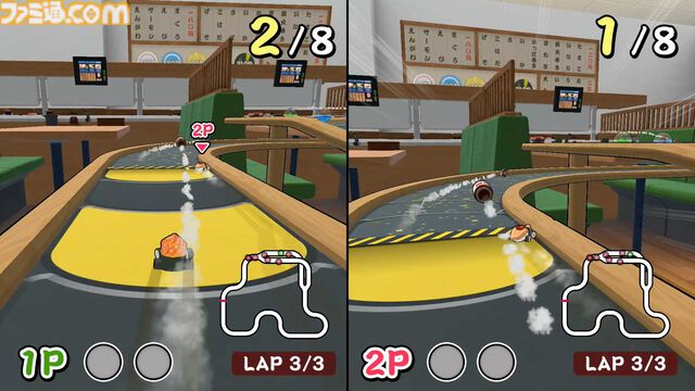 お寿司カートでレーンを爆走『SUSHIレース』発売。醤油ミサイル、バランなどのアイテムを駆使して1位を目指せ