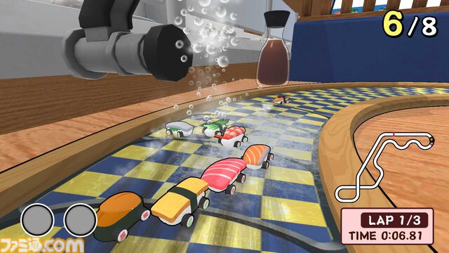 お寿司カートでレーンを爆走『SUSHIレース』発売。醤油ミサイル、バランなどのアイテムを駆使して1位を目指せ