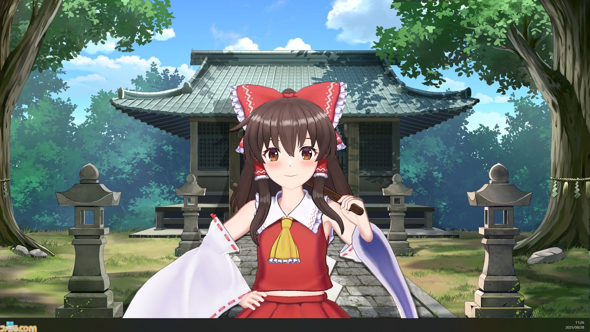 『東方』ゆっくり霊夢、博麗霊夢（声：上坂すみれ）が『デスクトップメイト』で配信開始。ゆっくりじゃないほうは箒を使った掃除モーションなどを披露