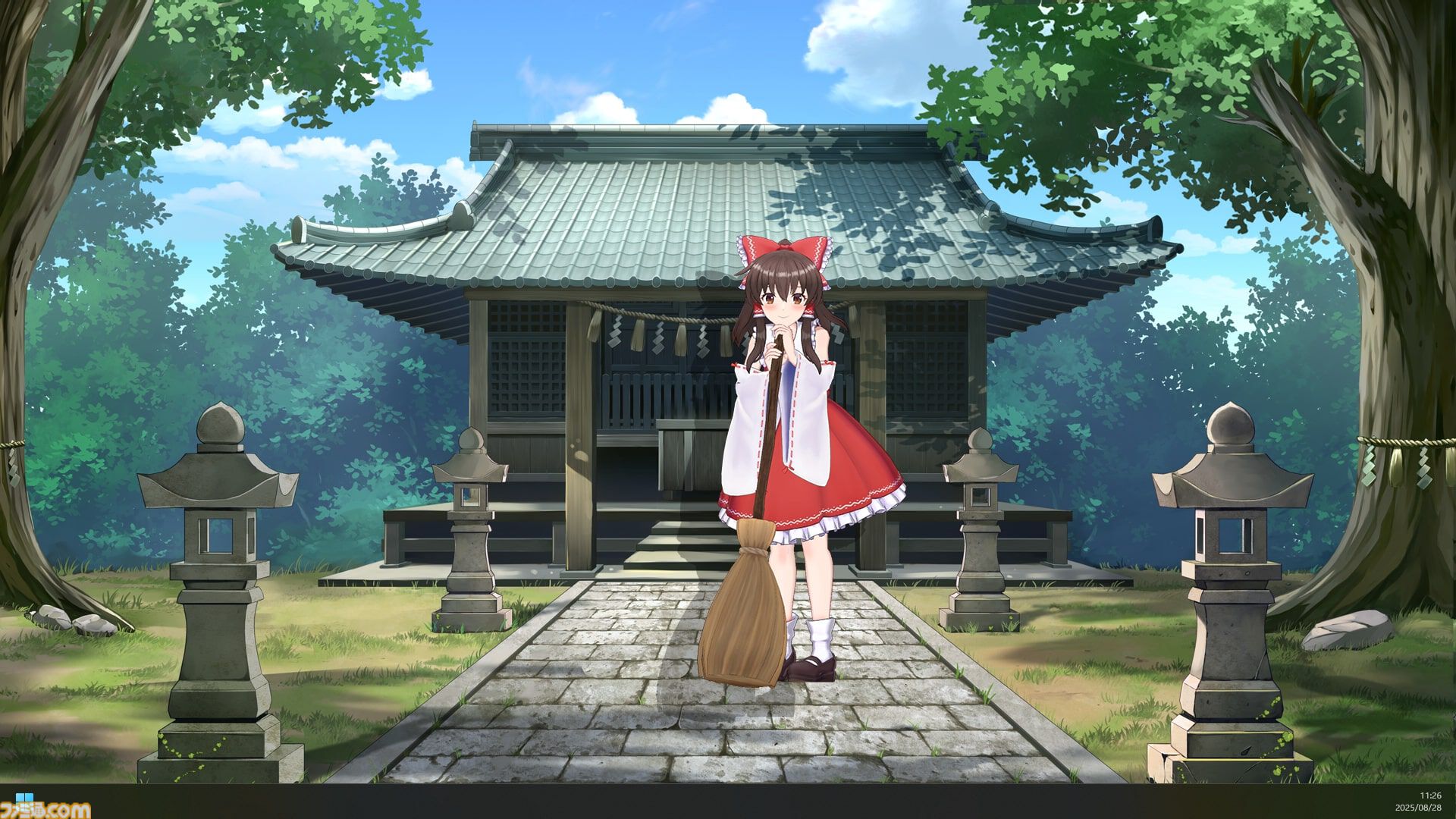 『東方』ゆっくり霊夢、博麗霊夢（声：上坂すみれ）が『デスクトップメイト』で配信開始。ゆっくりじゃないほうは箒を使った掃除モーションなどを披露