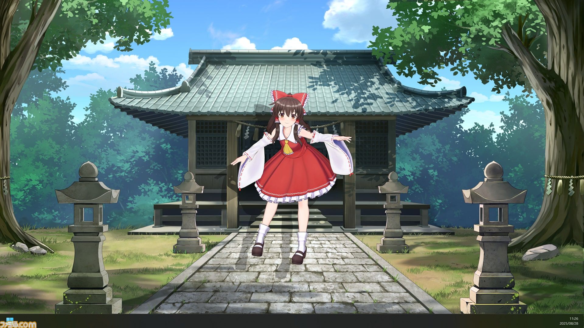 『東方』ゆっくり霊夢、博麗霊夢（声：上坂すみれ）が『デスクトップメイト』で配信開始。ゆっくりじゃないほうは箒を使った掃除モーションなどを披露