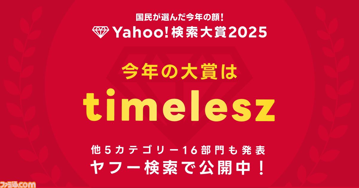 “Yahoo!検索大賞2025”商品部門でNintendo Switch 2が1位に。『モンハンワイルズ』『ガンダムジークアクス』がゲーム部門・アニメ部門で首位を獲得