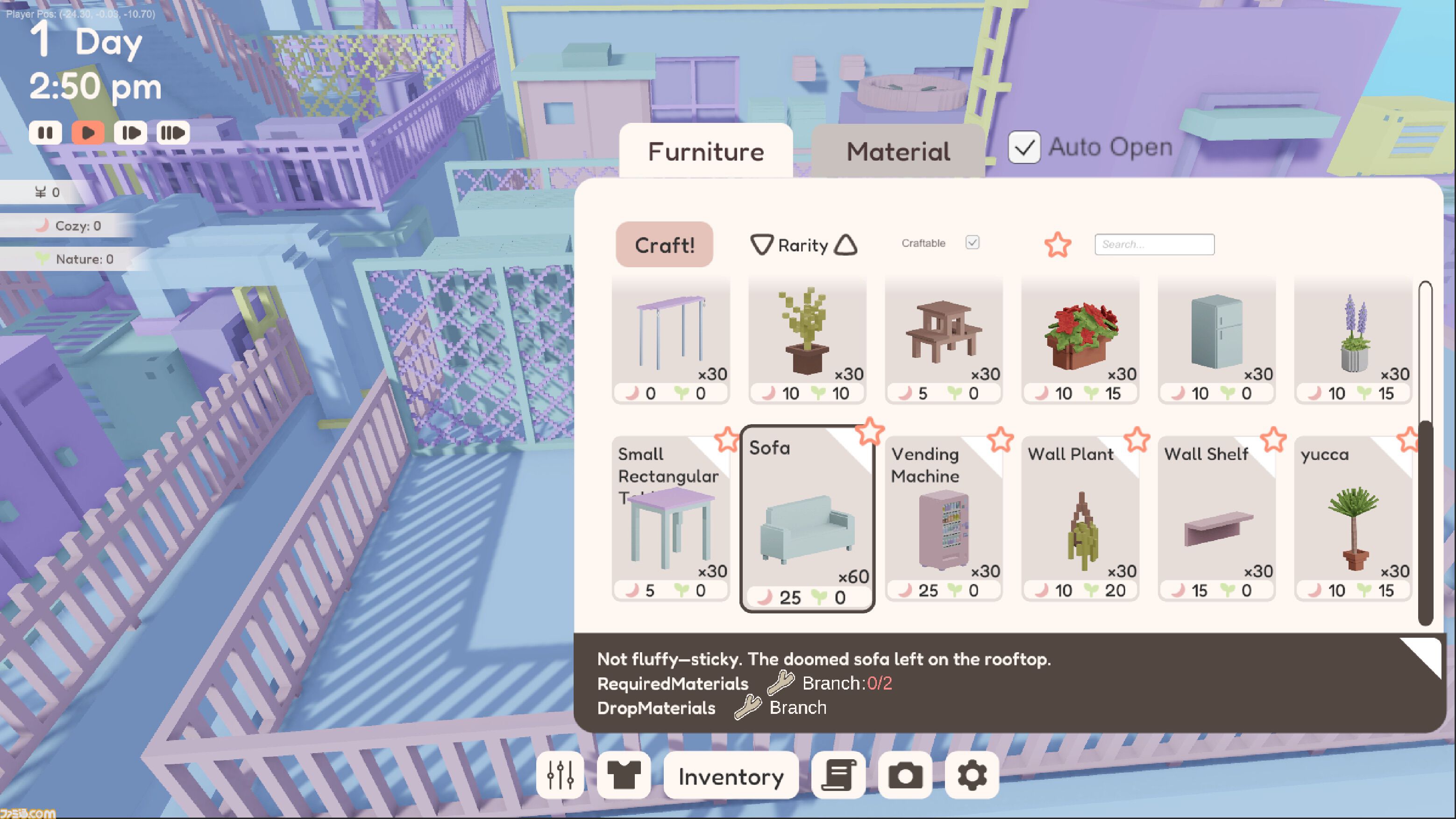 『YUME ROOF』日本の雑居ビルの屋上を心地のいい空間に。ボクセル調のグラフィックがかわいいサンドボックススローライフが発表