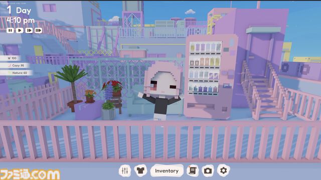 『YUME ROOF』日本の雑居ビルの屋上を心地のいい空間に。ボクセル調のグラフィックがかわいいサンドボックススローライフが発表