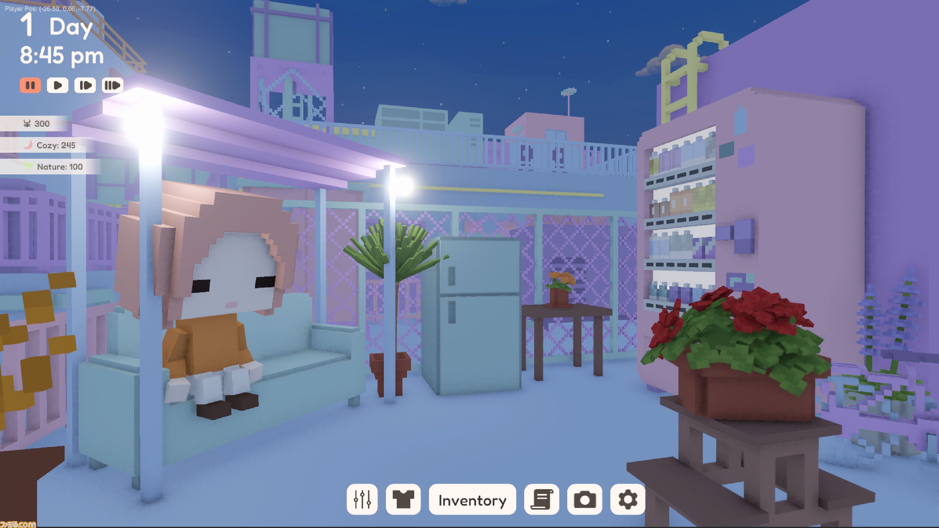 『YUME ROOF』日本の雑居ビルの屋上を心地のいい空間に。ボクセル調のグラフィックがかわいいサンドボックススローライフが発表